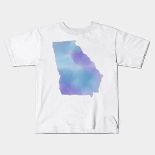 Purple and Blue Watercolor Georgia Kids T-Shirt